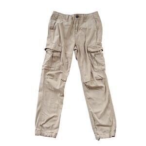 Aeropostale Mens Relaxed Cargo Pants 28/30‎ Tan Khaki Ripstop Jogger Utility Y2K